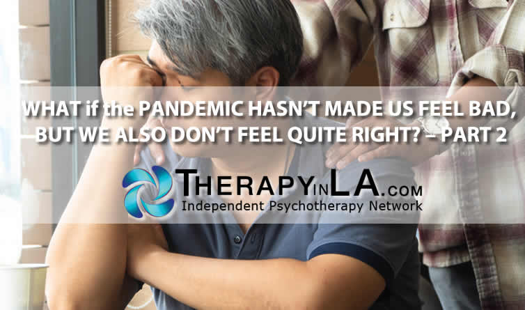 WHAT if the PANDEMIC HASN’T MADE US FEEL BAD, BUT WE ALSO DON’T FEEL QUITE RIGHT? – PART 2
